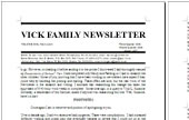 vick family newsletter