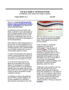 Jan 2022 Newsletter Vol XXXIV No 1 - Jan 2022 - Newsletters